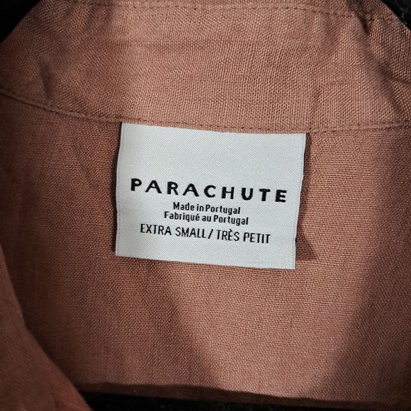 Parachute 100% Linen Button Down Shirt Top Clay Oversized XS Breathable Boho - Picture 8 of 11